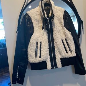 Blank NYC leather & sherpa jacket